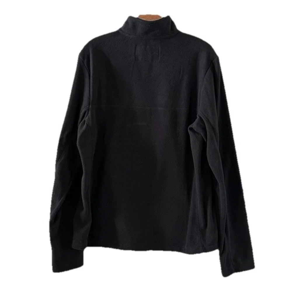 Lands End Men's Tall Anyweather Quarter Zip Fleece Pullover Black Medium New
